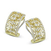 Lady's Yellow 18 Karat Small Hoop Earrings With 126=0.71Tw Round G Vs1 Diamonds