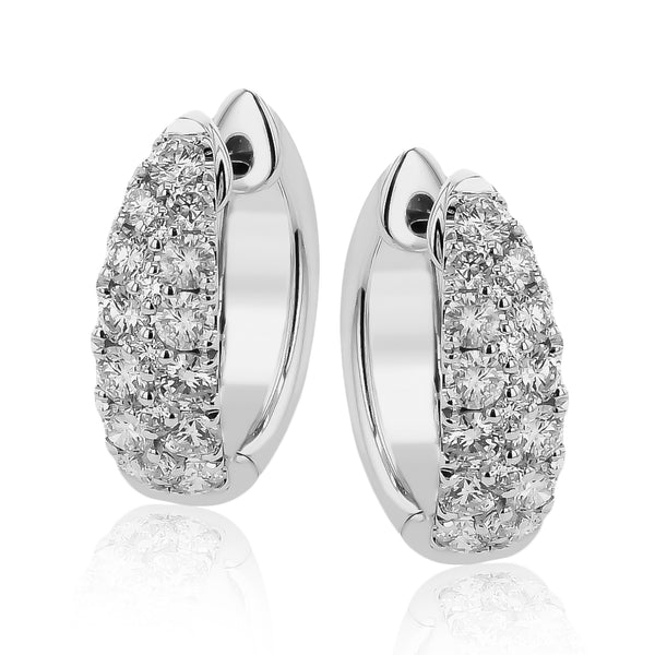 Lady's White 18 Karat Drop Earrings With 36=1.01Tw Round G Vs1 Diamonds