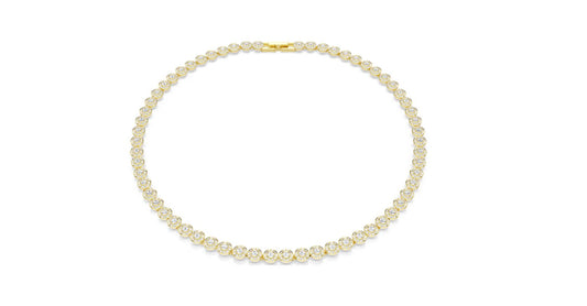Una Angelic necklace Round cut, Small, White, Gold-tone plated