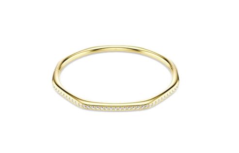 Dextera bangle Octagon shape, Round cut, White, Gold-tone plated