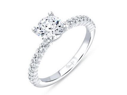 14K White Uneek Timeless Collection Straight Engagement Ring