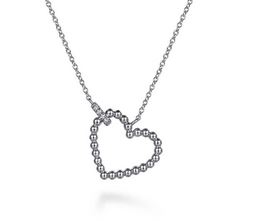 925 Sterling Silver Bujukan Heart Diamond Pendant Necklace
