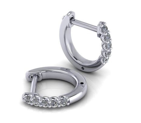 Sterling Silver 1/10tw Lab Grown Diamond Hoops