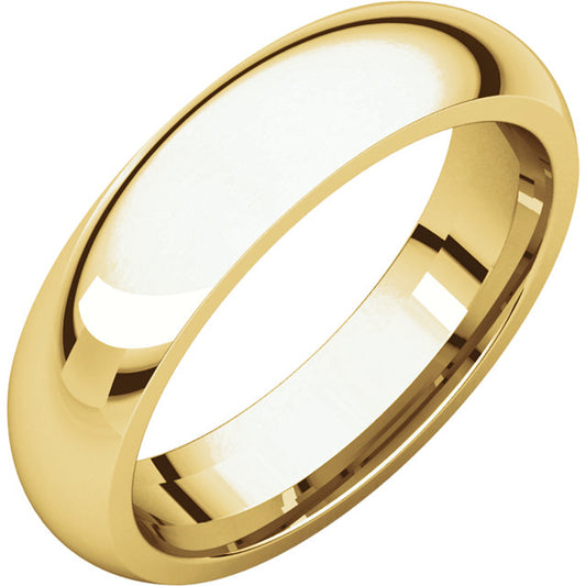 14K Yellow 6mm Half Round Band