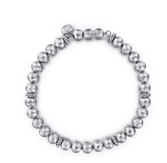 925 Sterling Silver Faceted Bead Bracelet