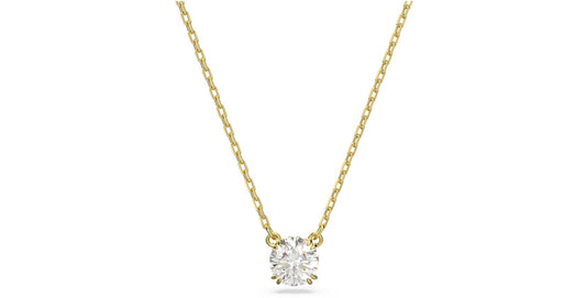 Stilla pendant Round cut, White, Gold-tone plated