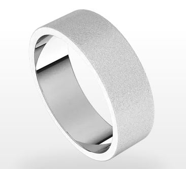 14K White Standard Fit Standard Weight Flat Band