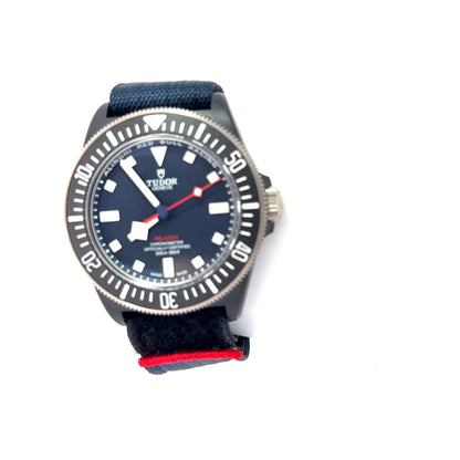 Preown 42MM Tudor Pelagos Fxd "Alinghi Red Bull Racing Editon", Blue Dial, Titanium Case, Titanium Bezel, Blue Textile Strap. Complete. Ref 25707Kn