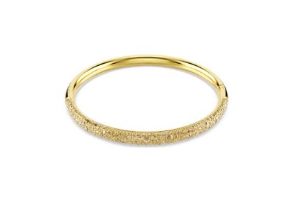 Sublima bangle Snow pavé, White, Gold-tone plated