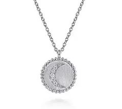 925 Sterling Silver Diamond Bujukan Moon Medallion Pendant Necklace