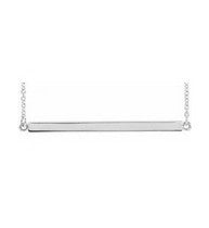 Sterling Silver Engravable Four-Sided Bar 18" Necklace