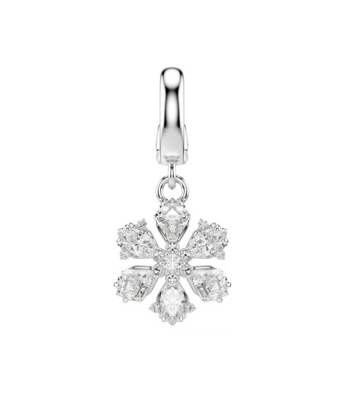 Idyllia Charm, Mixed cuts, Snowflake, White, Rhodium plated
