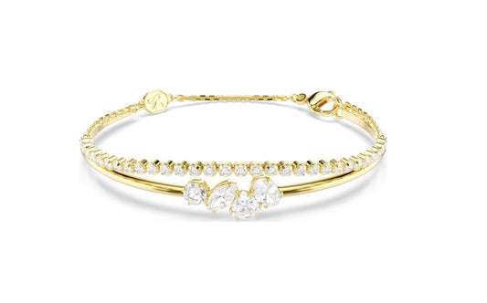 Mesmera bracelet Mixed cuts, White, 18K gold finish