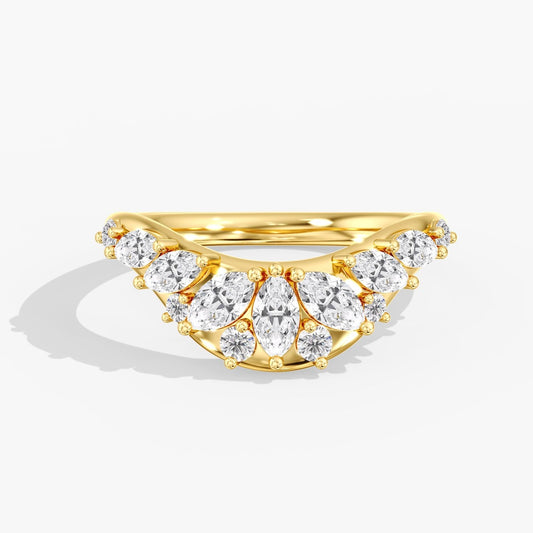 14K Yellow Lab Grown Ballerina Curved Band