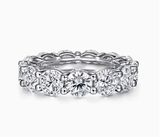 Alloy 14K White Gold Shared Prong Diamond Eternity Band