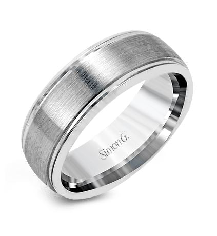 White 14 Karat Gentleman Wedding Band Size 10