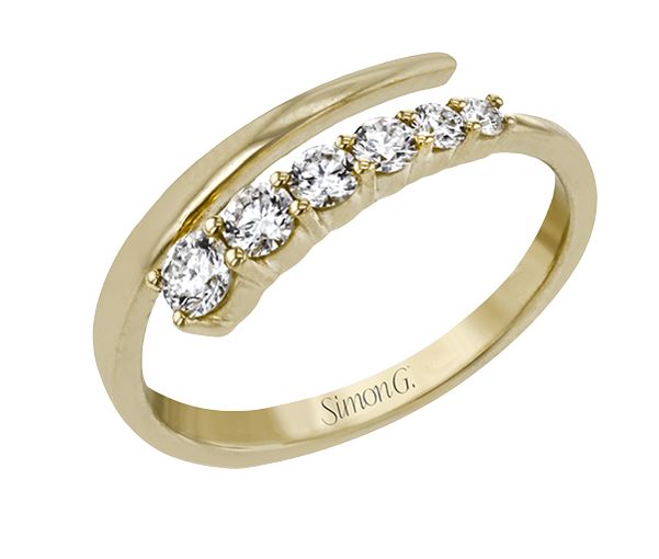Lady's Yellow 18 Karat Bypass Fashion Ring Size 6.5