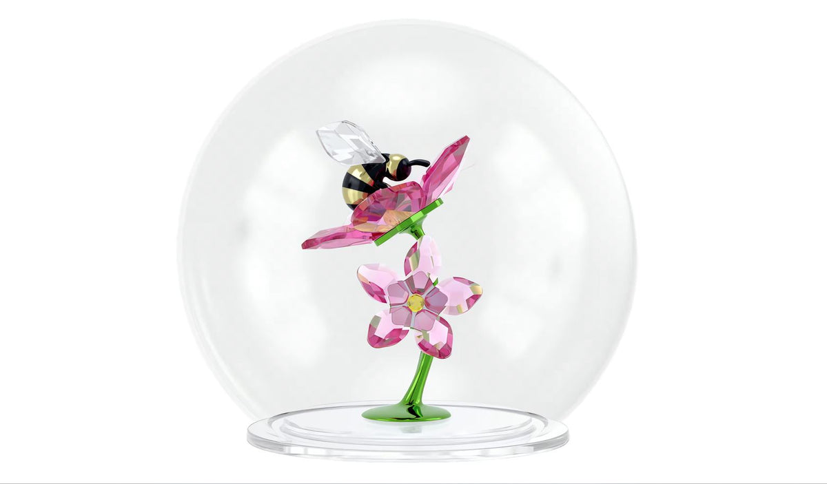 Idyllia Glass Ball Bee and Flowers