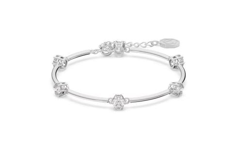 Constella bangle Round cut, White, Rhodium plated