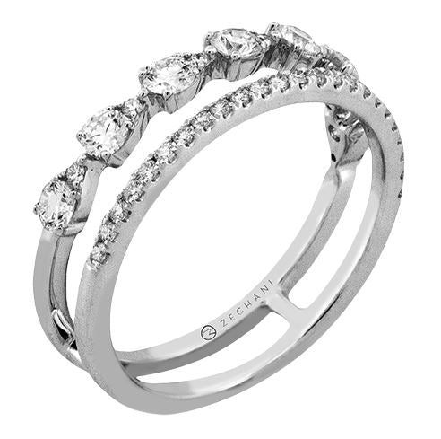 Lady's White 14 Karat Prong Anniversary Ring Size 6.5 Old Key 265074 With 38 = 0.64Tw Round G Vs1 Diamonds
