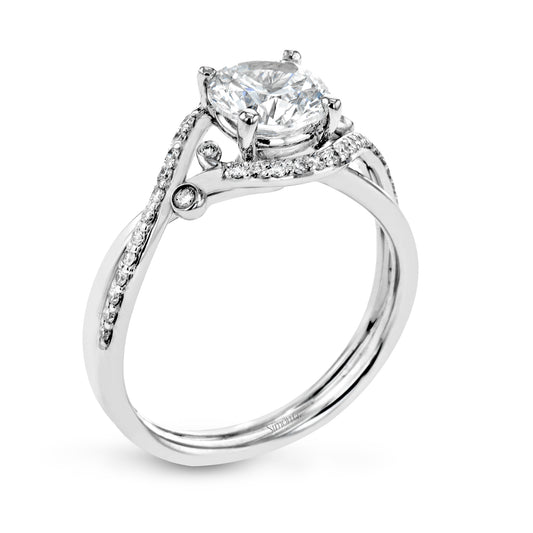 White 18 Karat Cross Over Ring Size 6.5 With 40=0.18Tw Round G Vs1 Diamonds