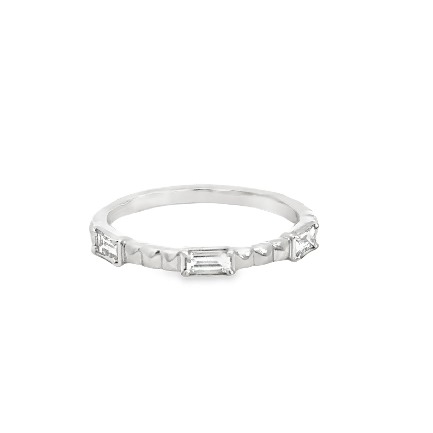 18K White Uneek Alexandria Collection Stackable Ring
