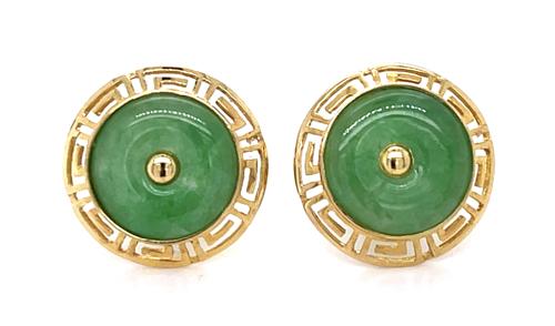 Jade 14KY Stud Earrings