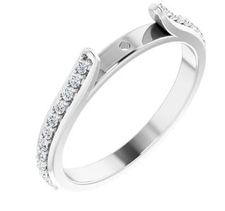 14K White 1/5 CTW Natural Diamond Cathedral Peg Shank with 7 mm span