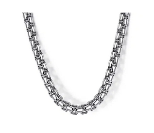 22 Inch 4mm 925 Sterling Silver Solid Mens Round Box Chain Necklace