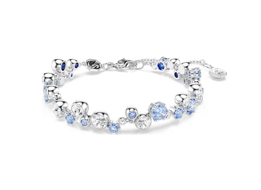 Constella bracelet Mixed cuts, Blue, Rhodium plated