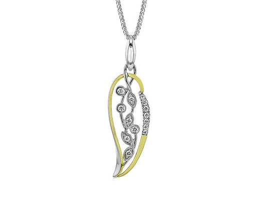 Lady's Two-Tone 18 Karat Drop Pendant Length 18