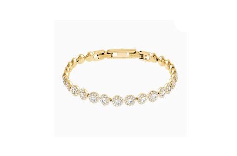 Una Angelic Tennis bracelet Round cut, Pavé, Medium, White, Gold-tone plated  M