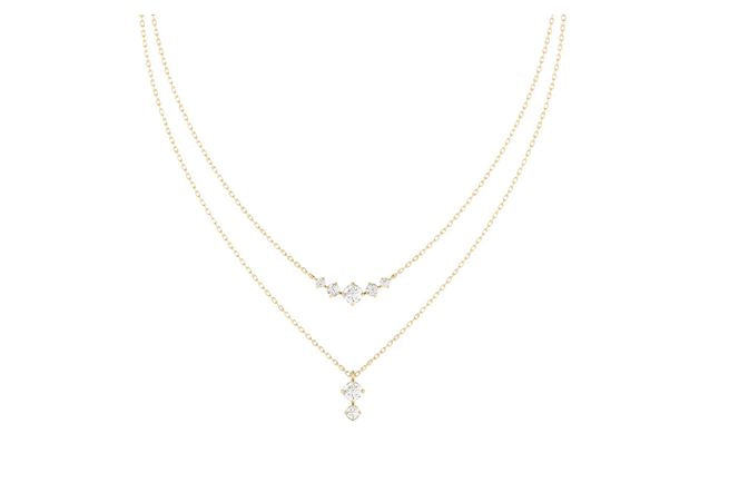 14K Yellow Starlight Layered Necklace