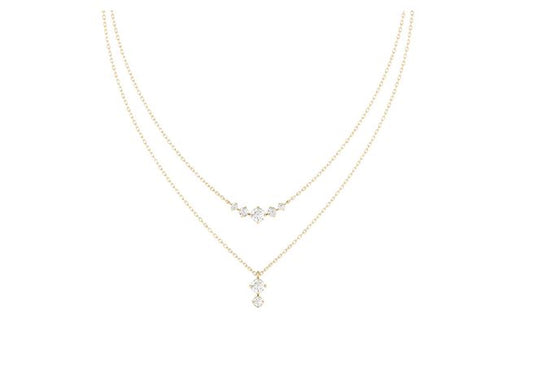 14K Yellow Starlight Layered Necklace