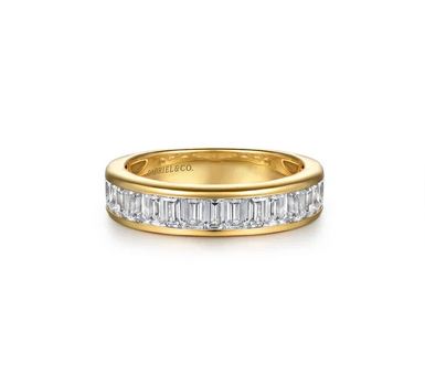 14K Yellow Gold Channel Baguette Diamond Anniversary Band