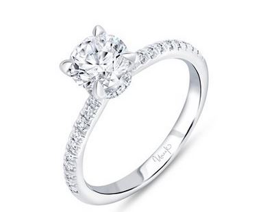 14K White Uneek Timeless Collection Under-Halo Engagement Ring