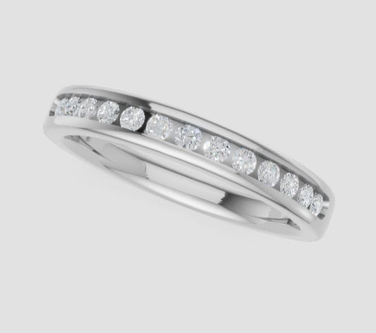 14K White 1/4tw Diamond Channel Band