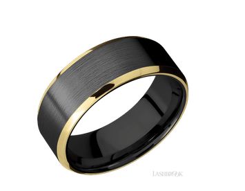 Two-Tone Zircxonium Custom Wedding Band Size 8
