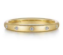 14k Yellow Gold Diamond Stackable Ladies Ring