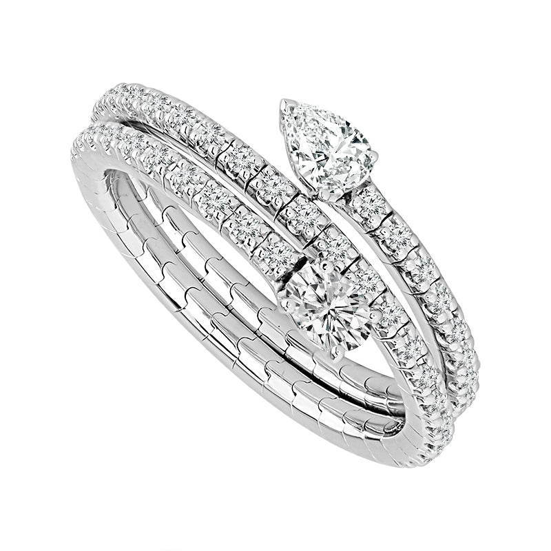14K White 1/2ct Diamond Flexi Ring