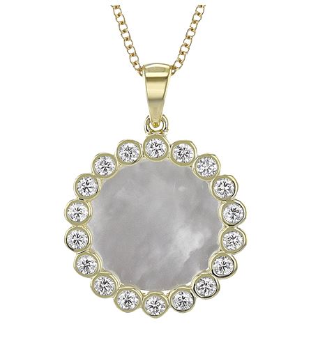 Lady's Yellow 14 Karat Medallion Pendants Length 18