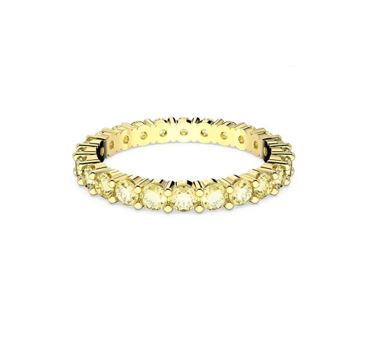 Matrix ring Round cut, Yellow, Gold-tone plated 55