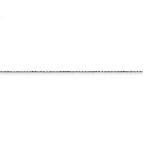 14K White Gold 20 inch 1.15mm Diamond-cut Machine Made Rope with Lobster Clasp Chain Chain