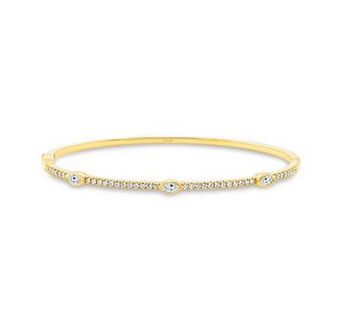 18K Yellow Uneek Timeless Collection Cuff Bangle 58X48MM