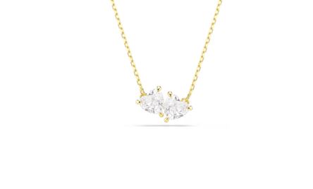 Mesmera Attract necklace Heart, White, Gold-tone plated