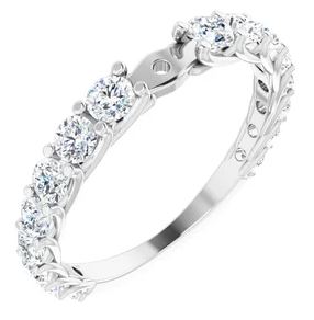 14K White 1 CTW Natural Diamond Peg Shank