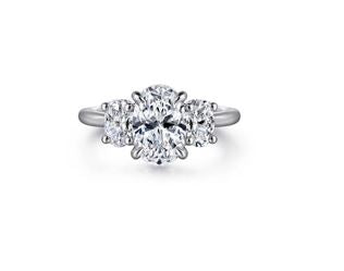 14k White Gold 3 Stone Ring