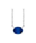 14K White Gold Lab-Grown Blue Sapphire 18" Necklace