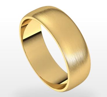 Yellow 14 Karat Silk Half Round Light Wedding Band Size 11