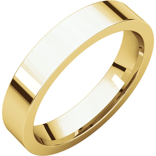 14K Yellow 6mm Flat Comfort Fit Band